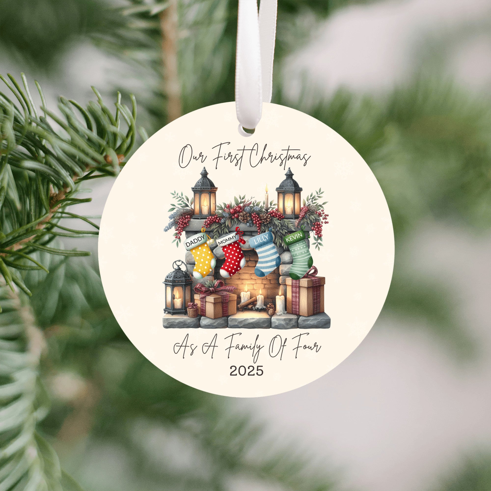 Personalized First Christmas as a Family of Christmas Ornament