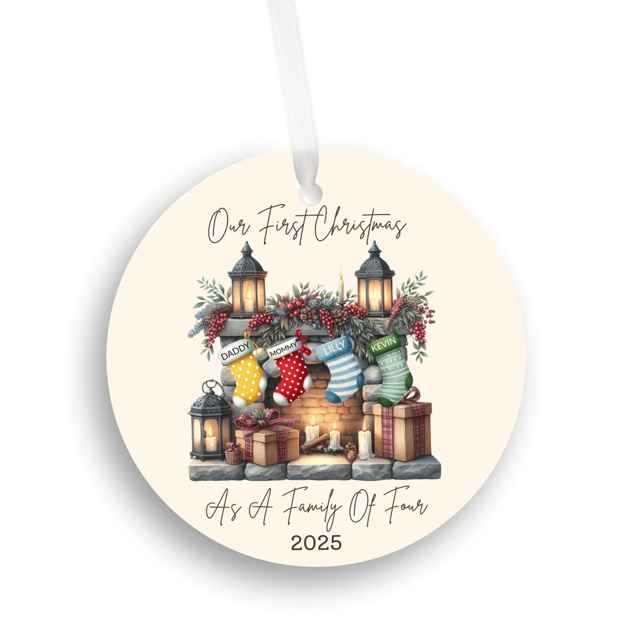 Personalized First Christmas as a Family of Christmas Ornament