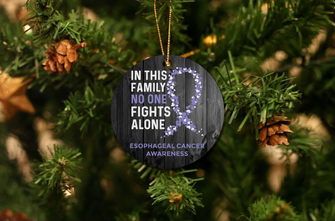 Esophageal Cancer Awareness Christmas Ornament
