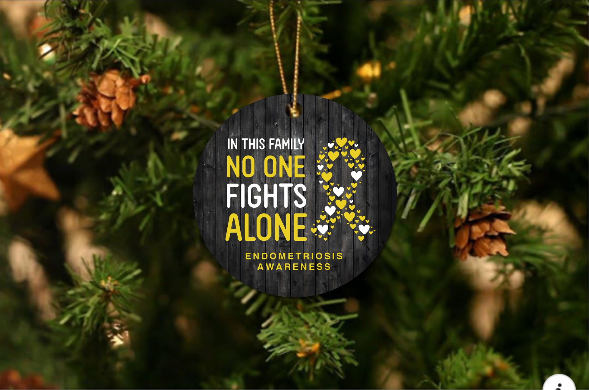 Endometriosis Awareness Christmas Ornament