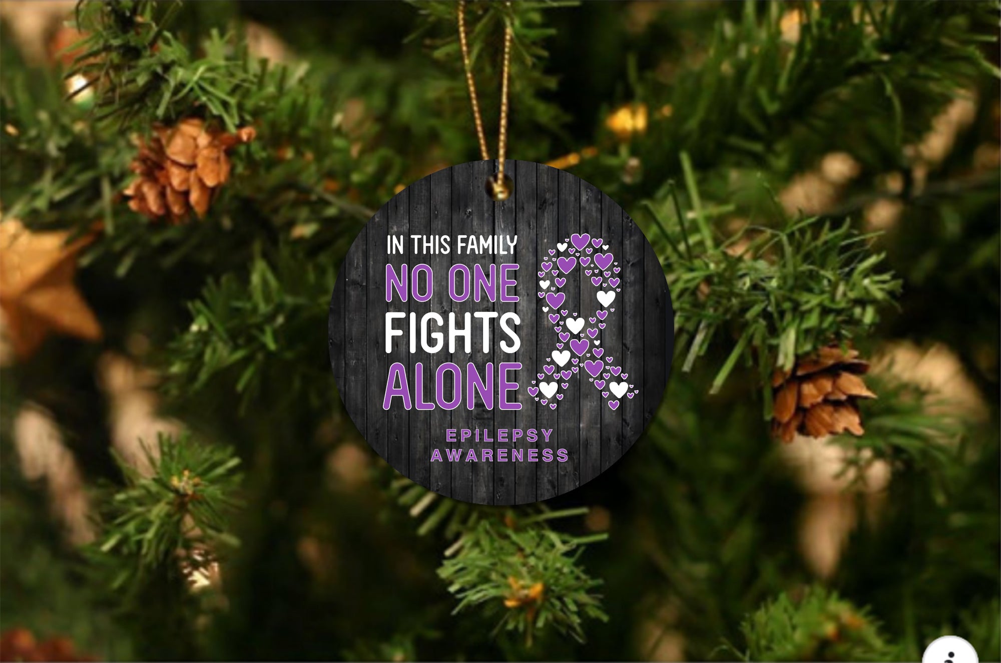 Epilepsy Awareness Christmas Ornament