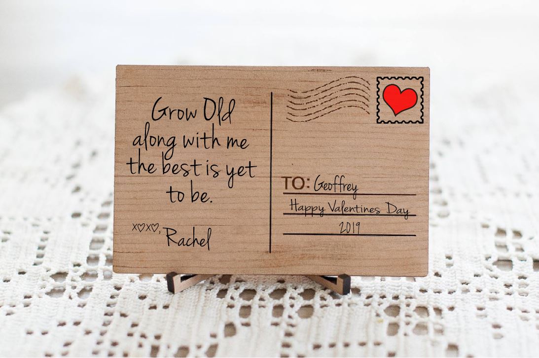 Grow Old With Me Wood Postcard ~ 4" x 6"