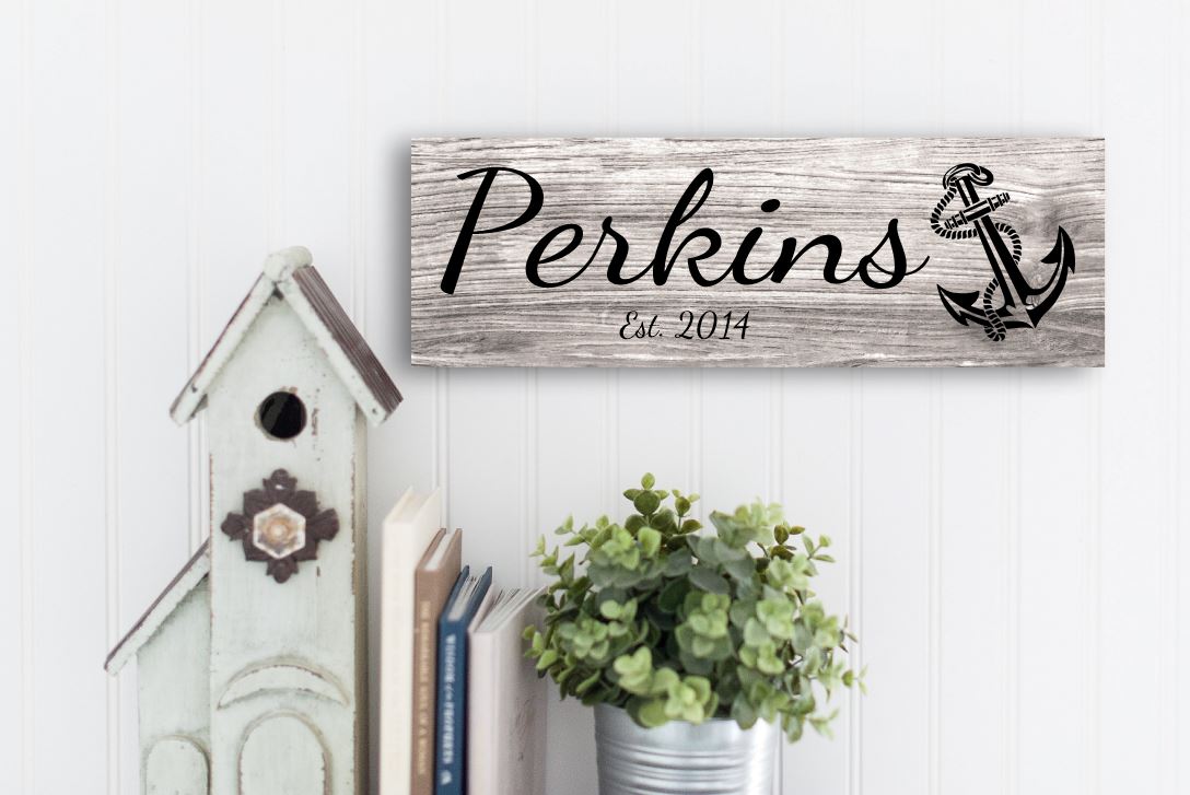 Family Name Sign With Anchor