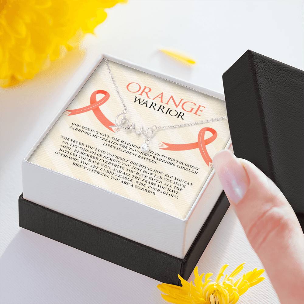Leukemia Orange Warrior Love Necklace