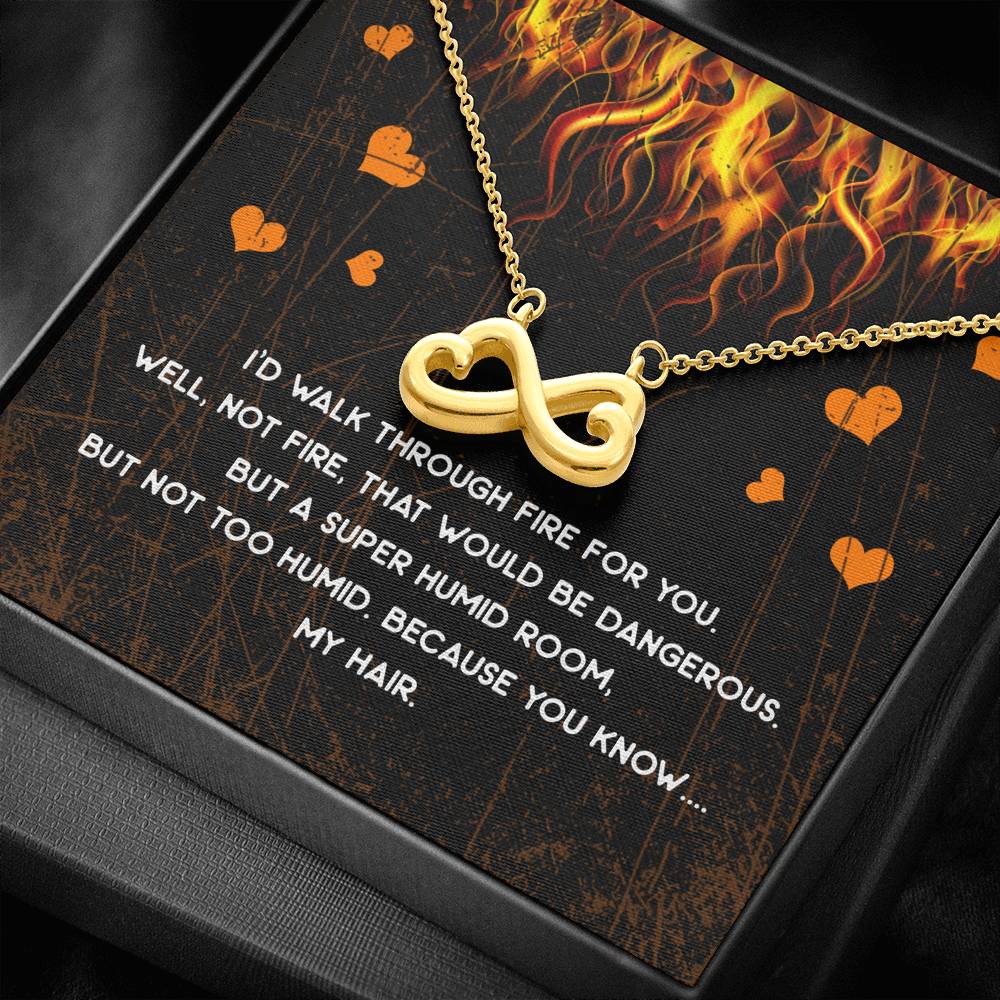 Walk Through Fire Infinity Heart Necklace