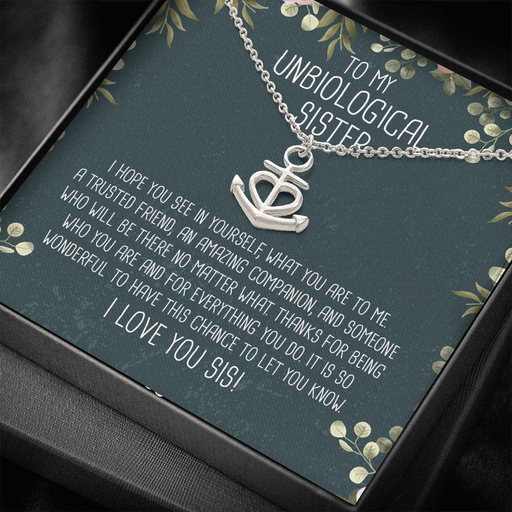 Unbiological Sister Anchor Necklace