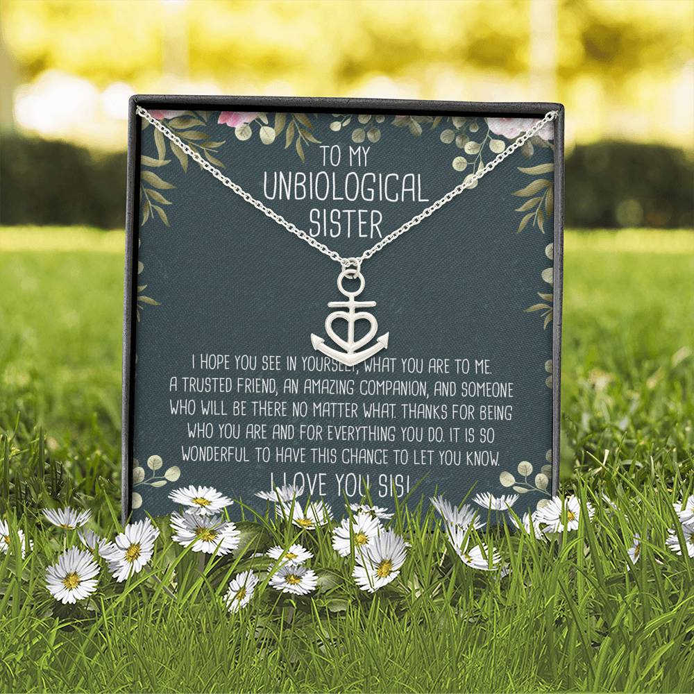 Unbiological Sister Anchor Necklace
