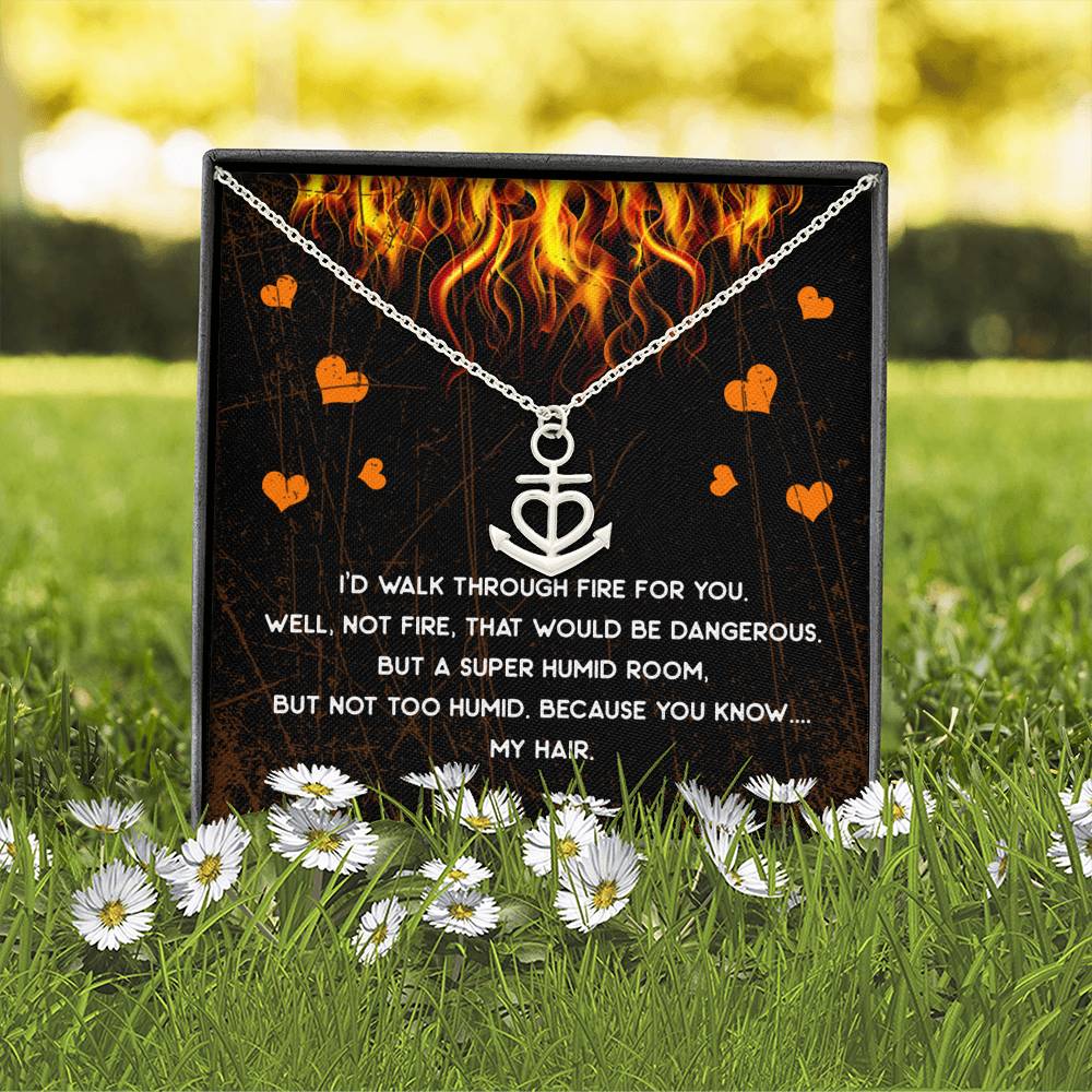 Walk Through Fire Anchor Necklace