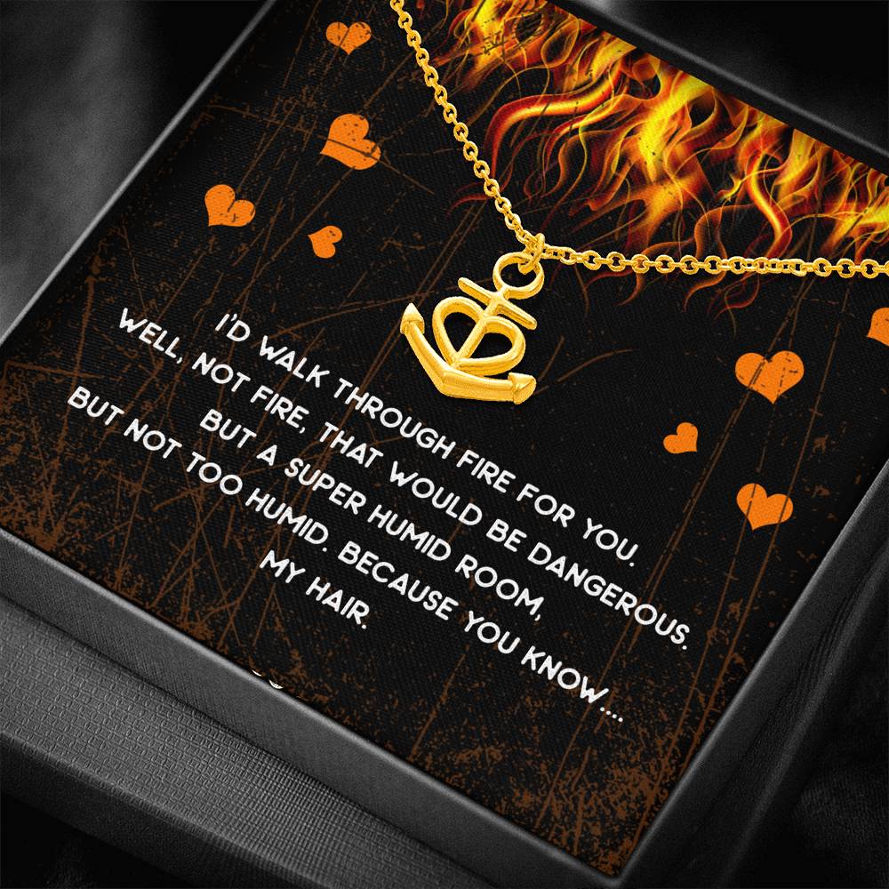 Walk Through Fire Anchor Necklace