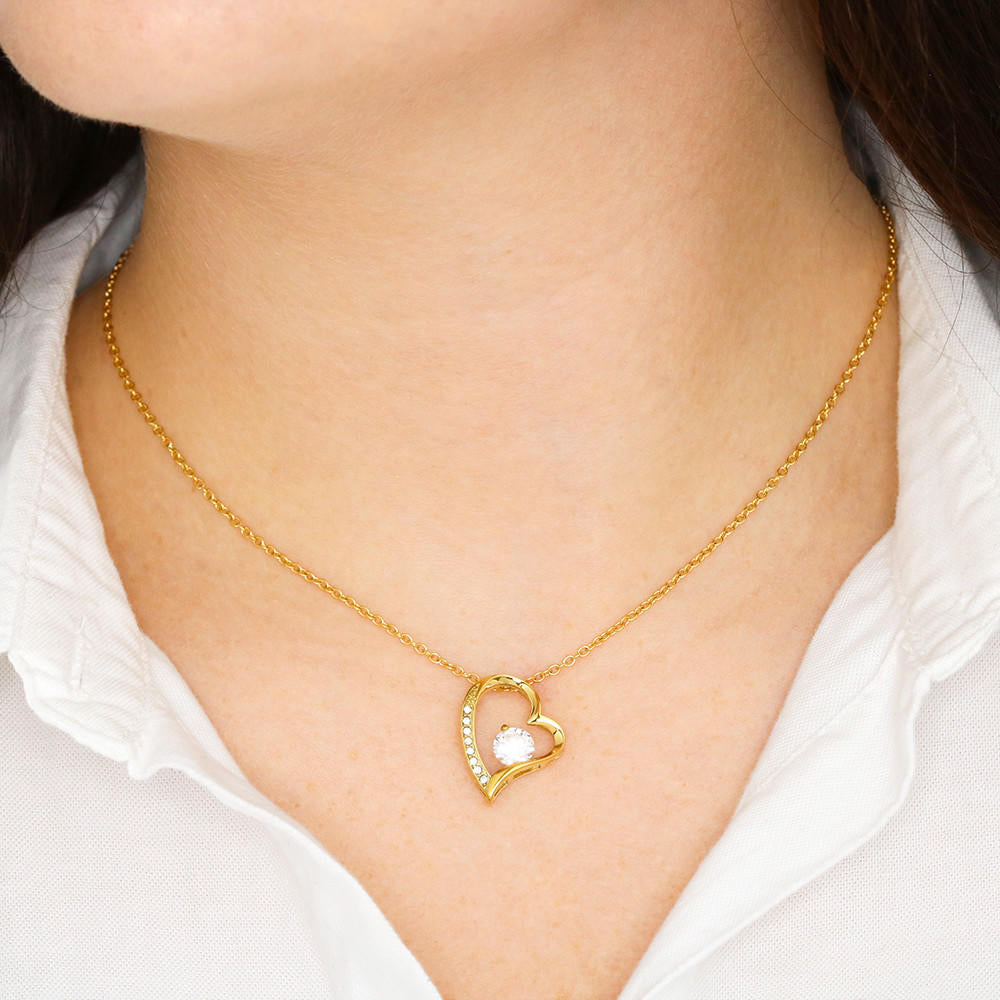 Smile Daughter Heart and Cubic Necklace