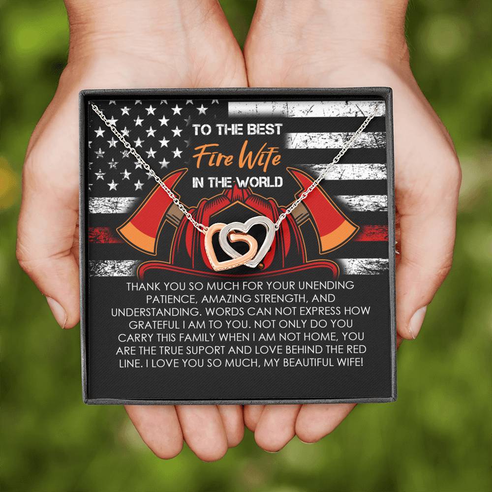 Fire Wife Silver and Gold Heart Necklace