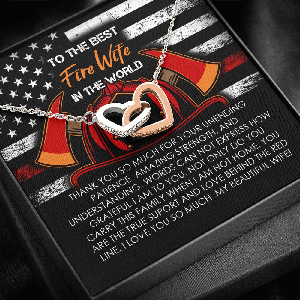 Fire Wife Silver and Gold Heart Necklace