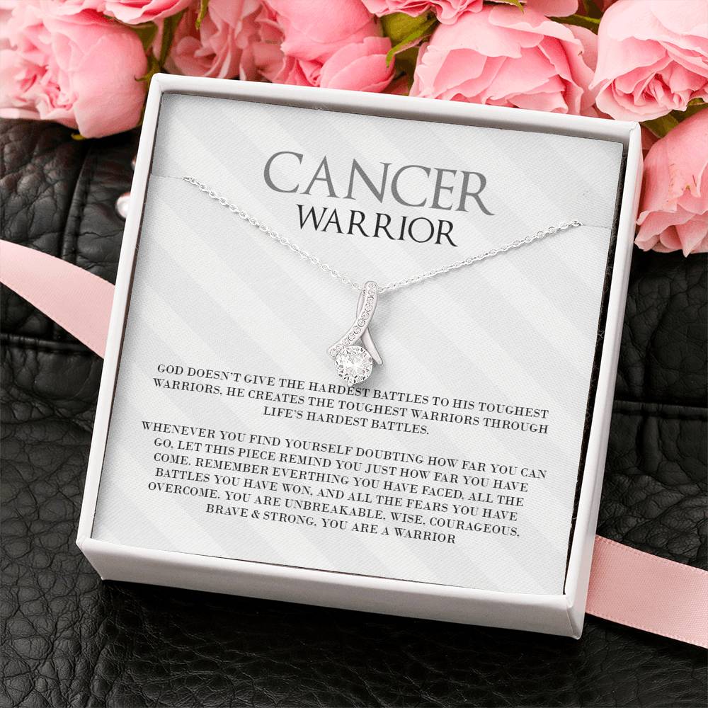 Cancer Warrior Ribbon Drop Pendant