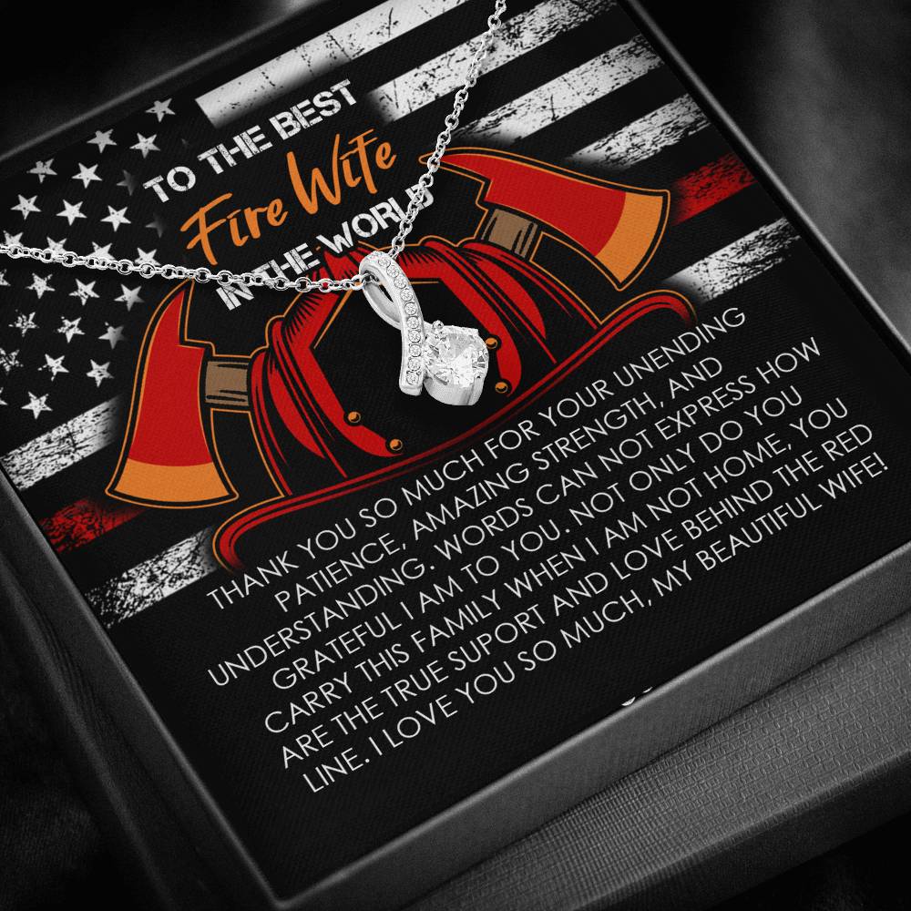 Fire Wife Ribbon Drop Pendant Necklace