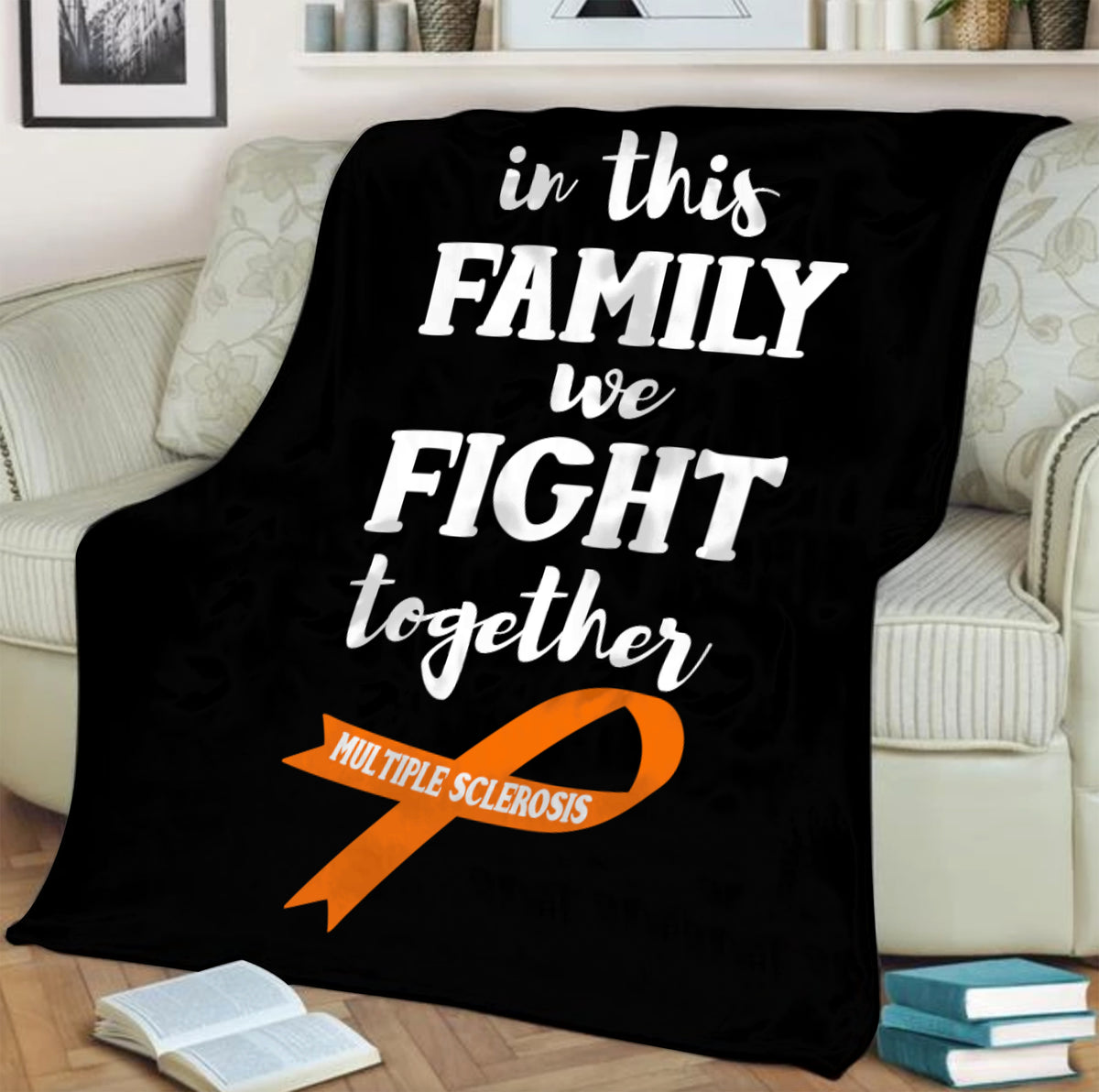 Multiple Sclerosis We Fight Together Blanket Urban Forest Woodworking