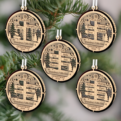 Grandmas Little Elves North Pole Ornament