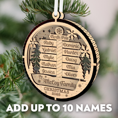 Family Name North Pole Ornament