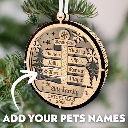 Family Name North Pole Ornament