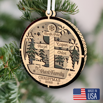 Family Name North Pole Ornament