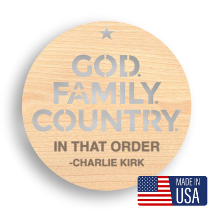 Honor & Light: “God, Family, Country” Charlie Kirk Tribute Ornament