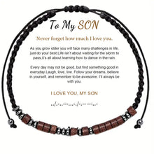 Load image into Gallery viewer, To My Son, Always With You Love You Forever Morse Bracelet - PRICE INCLUDES FREE SHIPPING