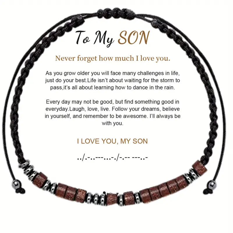To My Son, Always With You Love You Forever Morse Bracelet - PRICE INCLUDES FREE SHIPPING