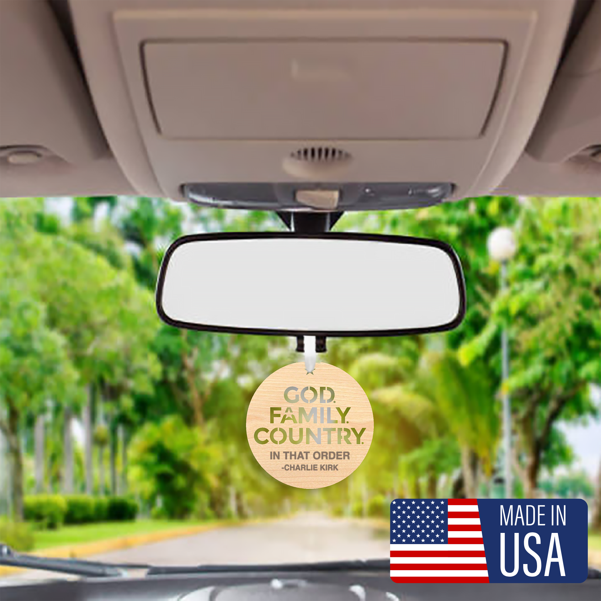 Honor & Light: “God, Family, Country” Charlie Kirk Tribute Ornament