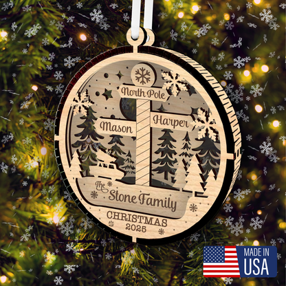 Family Name North Pole Ornament