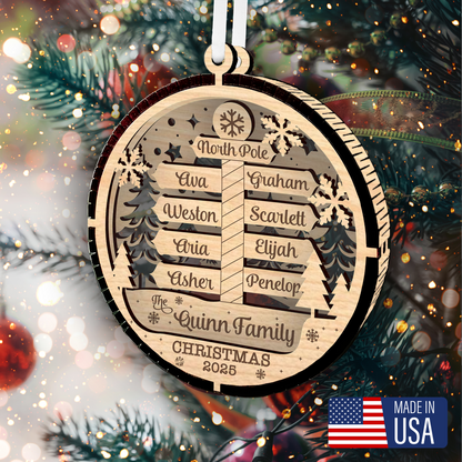 Family Name North Pole Ornament