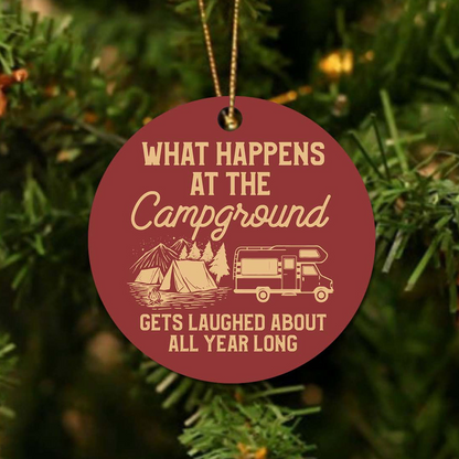 Campground Funny Christmas Ornament