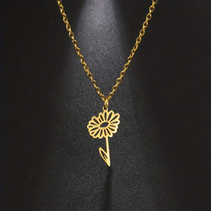 Birth Month Flower Necklace - PRICE INCLUDES FREE SHIPPING