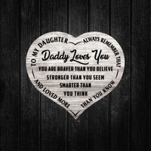 Load image into Gallery viewer, Daddy Loves You -  Heart Wooden Canvas - PRICE INCLUDES FREE SHIPPING