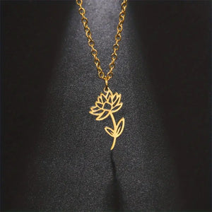 Birth Month Flower Necklace - PRICE INCLUDES FREE SHIPPING