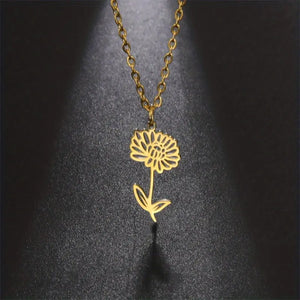 Birth Month Flower Necklace - PRICE INCLUDES FREE SHIPPING