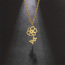 Load image into Gallery viewer, Birth Month Flower Necklace - PRICE INCLUDES FREE SHIPPING