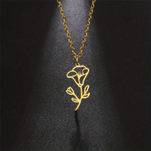 Load image into Gallery viewer, Birth Month Flower Necklace - PRICE INCLUDES FREE SHIPPING