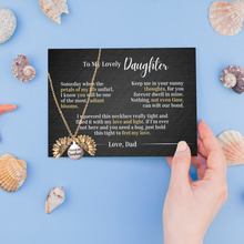 Load image into Gallery viewer, To My Lovely Daughter - Love Dad - Canvas Message Card With Sunflower Necklace - PRICE INCLUDES FREE SHIPPING