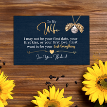 Load image into Gallery viewer, To My Wife - Last Everything - Canvas Message Card With Sunflower Necklace - PRICE INCLUDES FREE SHIPPING