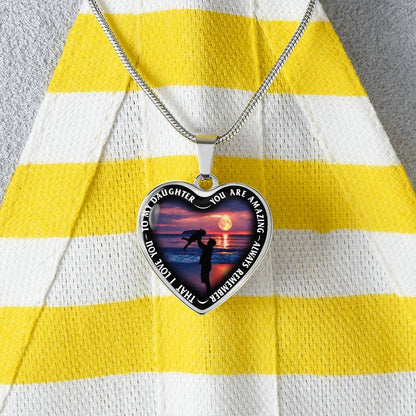 To My Daughter - You Are Amazing - Heart Necklace - PRICE INCLUDES FREE SHIPPING