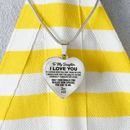 To My Daughter - I Love You - Heart Necklace - PRICE INCLUDES FREE SHIPPING