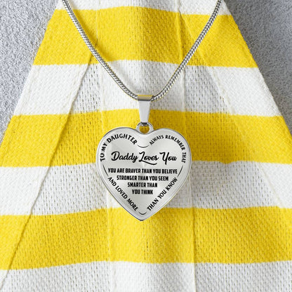 To My Daughter - Daddy Loves You - Heart Necklace - PRICE INCLUDES FREE SHIPPING