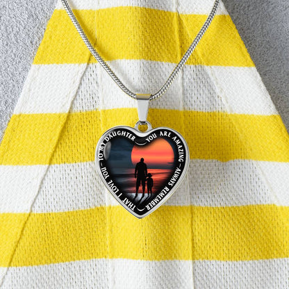 To My Daughter - You Are Amazing - Heart Necklace - PRICE INCLUDES FREE SHIPPING