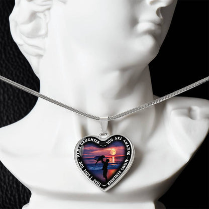 To My Daughter - You Are Amazing - Heart Necklace - PRICE INCLUDES FREE SHIPPING