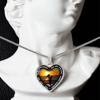 To My Daughter - You Are Amazing - Heart Necklace - PRICE INCLUDES FREE SHIPPING
