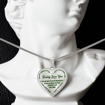 To My Daughter - Daddy Loves You - Heart Necklace - PRICE INCLUDES FREE SHIPPING