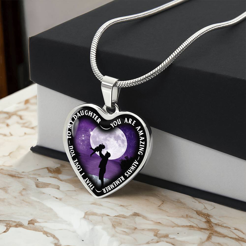 To My Daughter - You Are Amazing - Heart Necklace - PRICE INCLUDES FREE SHIPPING