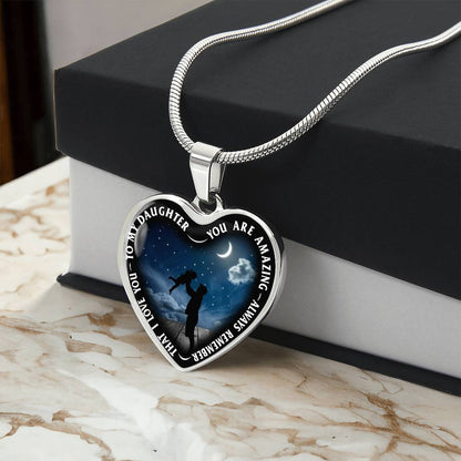 To My Daughter - You Are Amazing - Heart Necklace - PRICE INCLUDES FREE SHIPPING