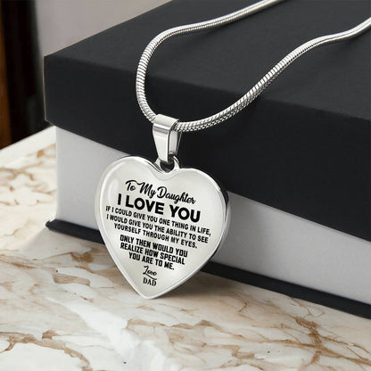 To My Daughter - I Love You - Heart Necklace - PRICE INCLUDES FREE SHIPPING