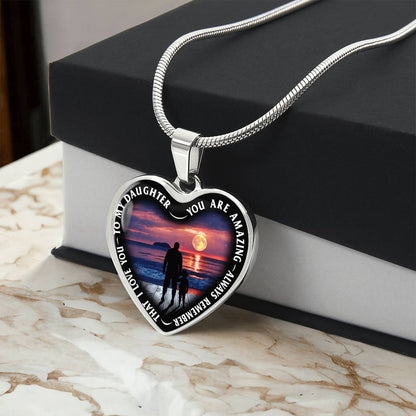 To My Daughter - You Are Amazing - Heart Necklace - PRICE INCLUDES FREE SHIPPING