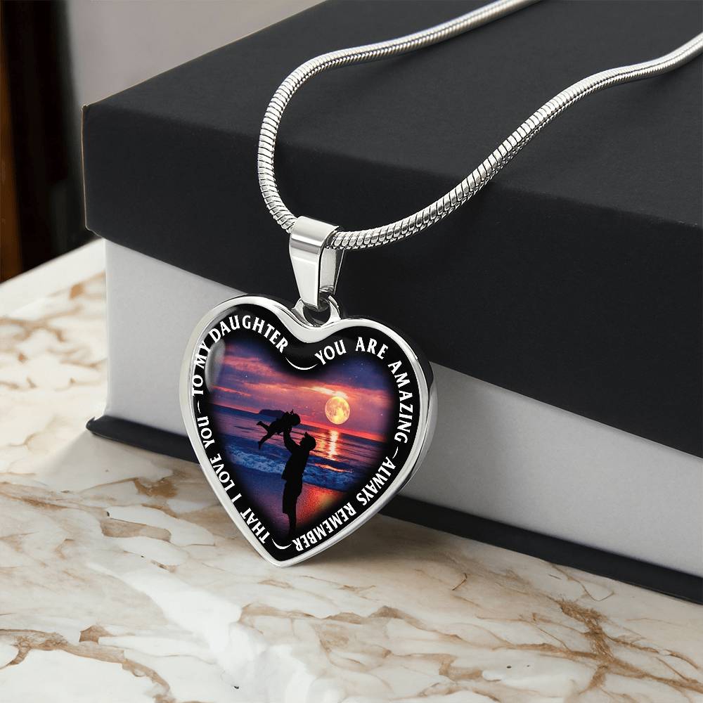 To My Daughter - You Are Amazing - Heart Necklace - PRICE INCLUDES FREE SHIPPING